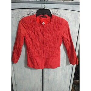Tahari Ruched Jacket Red Y2k Classic Vintage Small